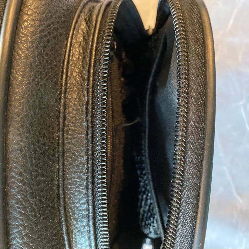 View Black Leather PaddedCamera Bag with Durable Construction and Compact Design